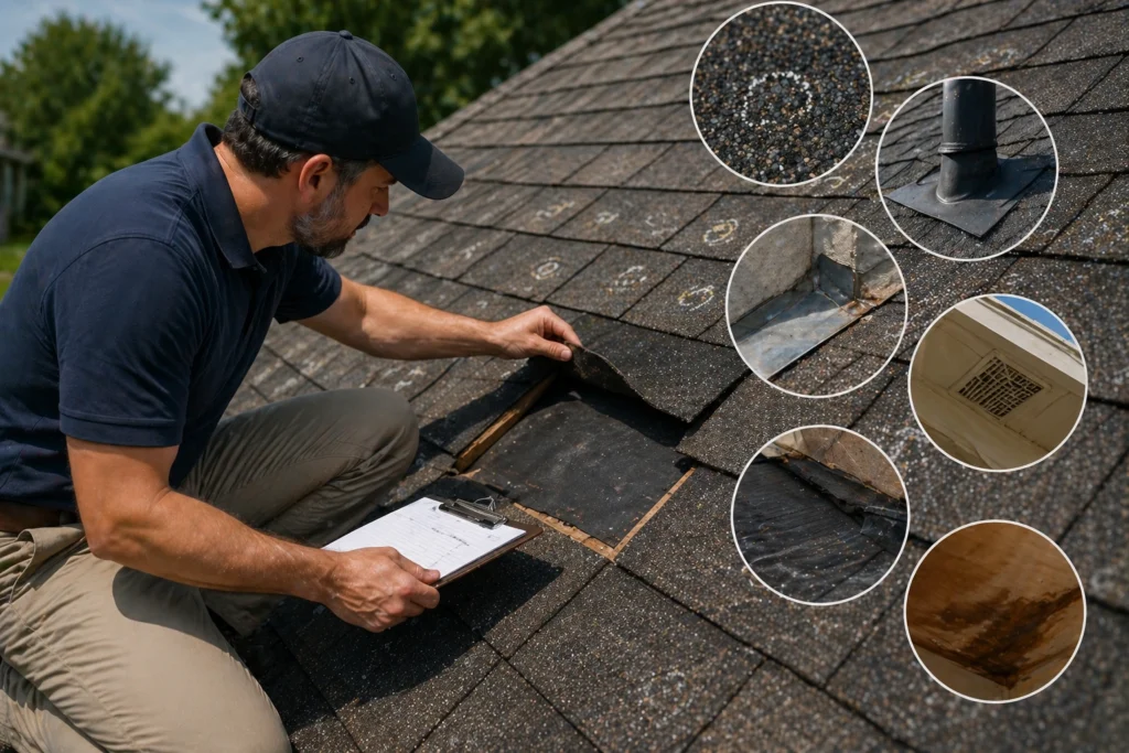 Organized hail claim file with roof photos, measurements, and estimate